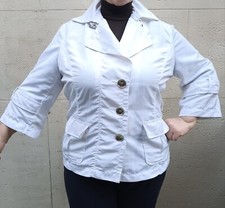 Trench Corto Primavera Estate Impermeabile Leggero Bianco