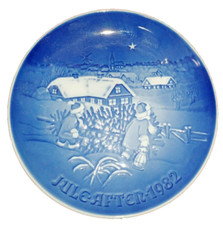 PIATTO DA COLLEZIONE PORCELLANA DANESE B&G JULE AFTEN AFTER NATALE 1982  