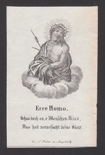 Ecce Homo - Quadro devozionale del XIX secolo - Quadro sacro - Santino D222