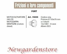 Frizione 103x79 motocoltivatore 280 CD motozappa MINITIGRE diesel FORT 15836