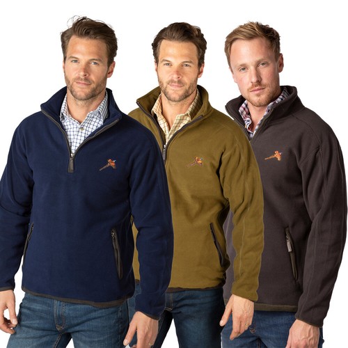 Maglione uomo mezza zip pile