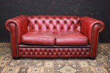 Divano / Sofa / Chesterfield Chester club due posti / pelle bordeaux inglese UK