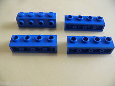 Lego 4 briques bleues set 10234 7632 60073 8668 / 4 blue brick modified w/ studs