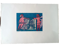 litografia numerata e firmata MINO MACCARI CON TIMBRO nemo galeni