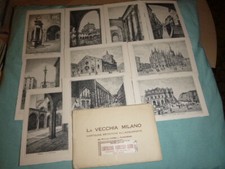 FOLDER  DI 10 CARTOLINE  " LA VECCHIA  MILANO "  PITTORI  FIORE  E  RAMORINO