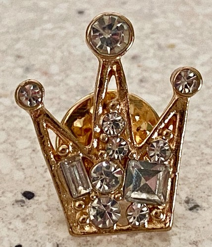 Spilla corona strass - , vintage