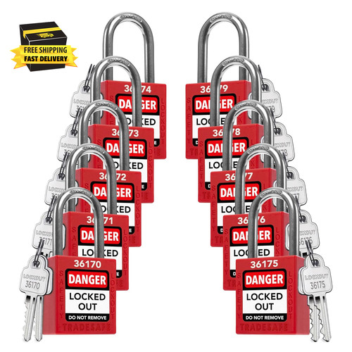 Lockout tagout locks set - locks, 10
