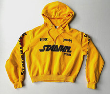 Felpa con cappuccio Justin Bieber donna scopo Stadium Tour H&M X cropped taglia large gialla