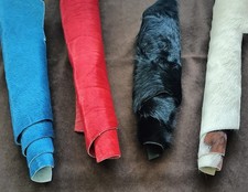 VERA PELLE DI BOVINA IN PELO SCAMPOLI RIMANENZE ( CAVALLINO ) MEDIOEVO LARP GRV.