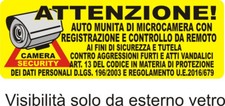 4 Adesivi dash cam auto PRIVATE video sorvegliata videosorveglianza telecamera