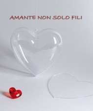 1 pezzo Cuore in plexiglass trasparente divisibile con divisorio -  cm 10 x 10