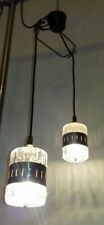 Lampadario Desing  anni 70 a 2 pendenti  chandelier glass vintage  Ø10cm
