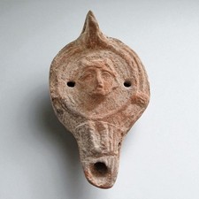 Antica Lucerna A Disco In Terracotta Riproduzione Di Una Lanterna Romana Lampada