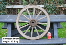 Vecchio carrello in legno vintage ruota carro / 60 cm - CONSEGNA GRATUITA