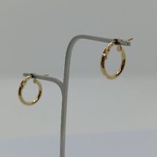 ORECCHINI A CERCHIO A SEZIONE TONDA IN ORO GIALLO 750 18KT 0,75 GRAMMI (7794)