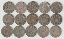 20 Centesimi Esagono 1920 lotto di 15 monete rare a18