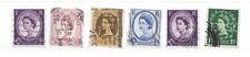 Gran Bretagna Great Britain 6 PERFIN , PERFORATI , QUEEN ELISABETTA II lot lotto