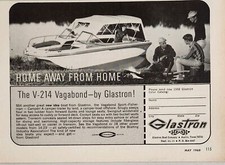Pubblicità stampa 1968 The V-214 Vagabond Boat di Glastron Made in Austin, Texas