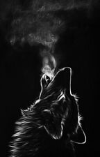 POSTER LOCANDINA QUADRO ADESIVO - CANE LUPO CECOSLOVACCO ULULATO SFONDO GOTICO