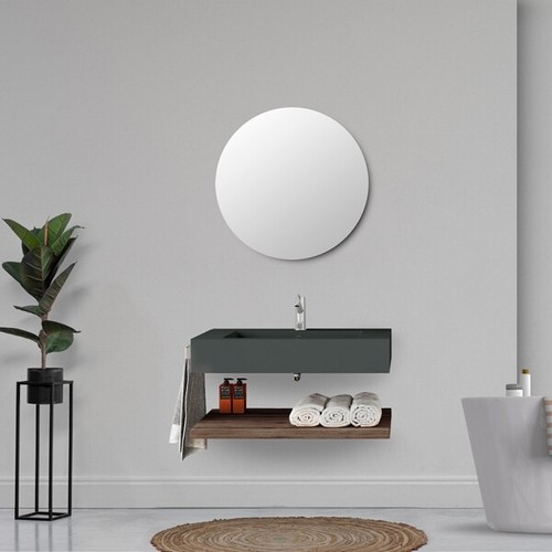 Lavabo sospeso grigio - sospeso, opaco