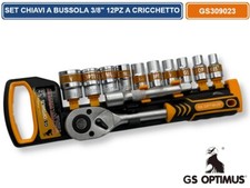 KIT 12PZ SERIE DI CHIAVI A BUSSOLA MISURE DALLA 8A24MM 1/2"CHIAVE A CRICCHETTO