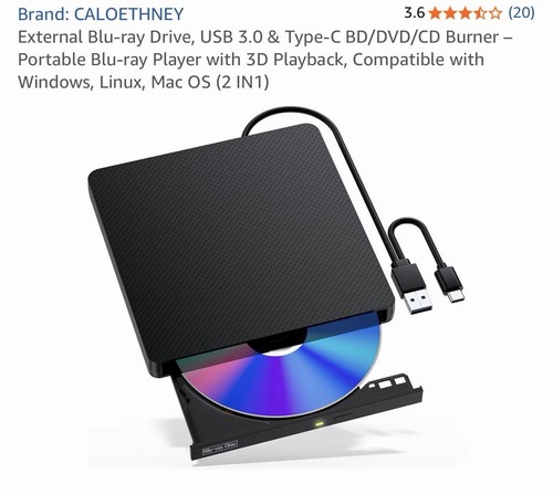 Unità blu ray esterna - unità, usb