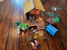 Playmobil capanna di tronchi vintage in pensione casa 3826 set pesca 