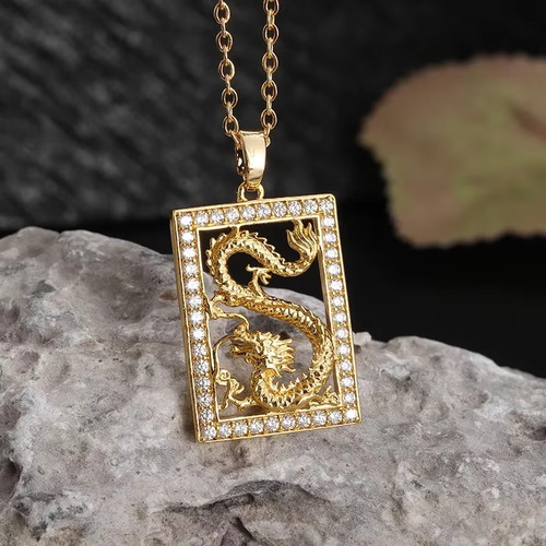Collana drago color oro - 🐉,