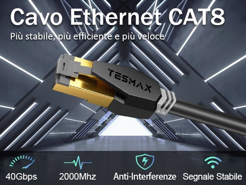 Cavo ethernet cat 40gbps - cavo, 8