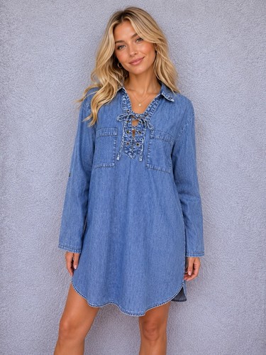 Abito creme denim - en,