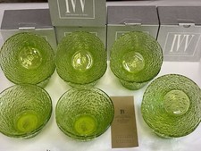 IVV: Set 12 Coppette In Vetro Colore Verde Mela Mis. 13x8h