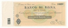 ASSEGNO A TAGLIO FISSO 100 LIRE 1944 BANCO DI ROMA - SEDE  DI TORINO FDS -