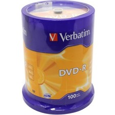 100 dischi DVD-R vuoti originali Verbatim 43549 16 x 4,7 GB DVD non stampabili Taiwan