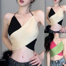 Gilet donna estivo con reggicalze colore a contrasto trendy per attività all'ap