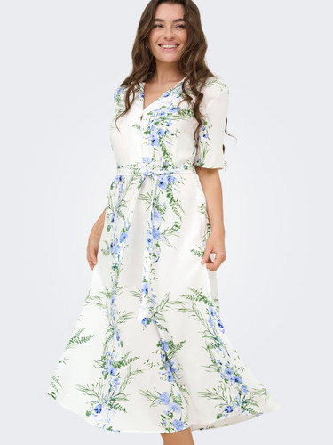 Vestito midi estivo bianco con - bianco,