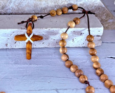 Rosario fatto a mano SP legno rosario croce legno di ulivo no #