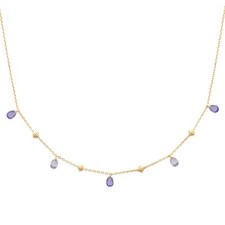 Collana In Oro Placcato 18 Carati, Ciondoli E Pendenti In Cristallo, Etno