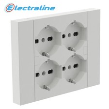 MULTIPRESA UNIVERSALE AD INCASSO DA PARETE ELECTRALINE QUADRA BIANCA 4 PRESE