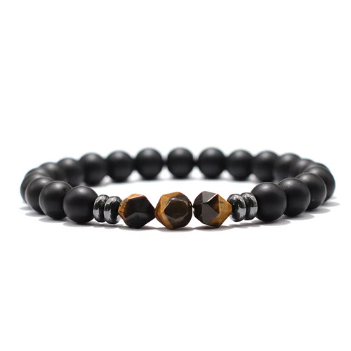 Bracciale uomo nero onice - bracciale,