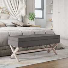 vidaXL Sgabello Portaoggetti Grigio Scuro 110x45x49 cm in Tessuto