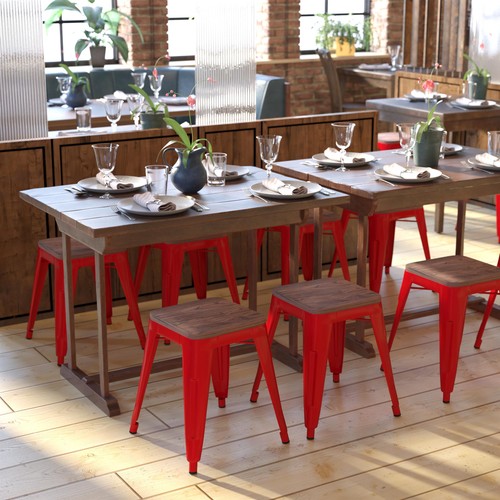 Set sgabelli rosso - 4,