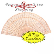 84 PEZZI VENTAGLI PERSONALIZZATI LEGNO DECORATI MATRIMONIO WEDDING