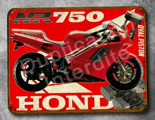 Plaque métal vintage honda - vintage,