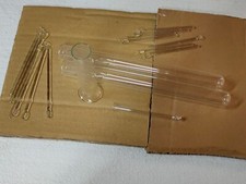 Antica VETRERIA da LABORATORIO / FARMACIA set 18 pezzi  Provette Bacchette