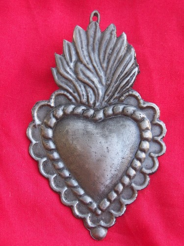 Sacro cuore latta argento - in, latta/argento