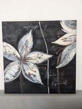 Dipinto olio fiori bianchi su