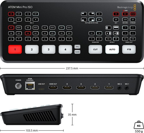 Blackmagic atem mini pro iso - atem,