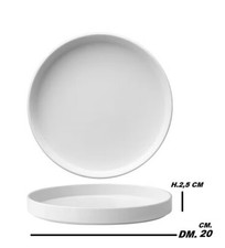 OSLO SET 6 PIATTI DOLCE FRUTTA TONDO CM.20 BIANCO NORDIC PORCELLANA RISTORANTE