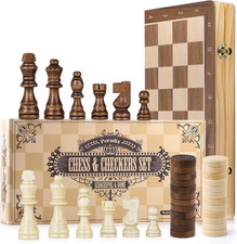 Scacchi e Dama 2 in 1 Legno