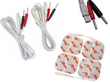 1 paio di cavi Tens compatibili Neurotrac & Activlife con cuscinetti Tens quadrati 5 x 5 cm